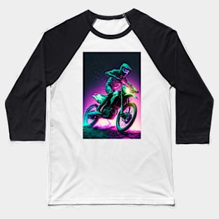 Cyber Future Dirt Bike With Neon Colors Baseball T-Shirt